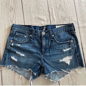 Rag & Bone Cate Mid-rise Short Distressed Denim size 25